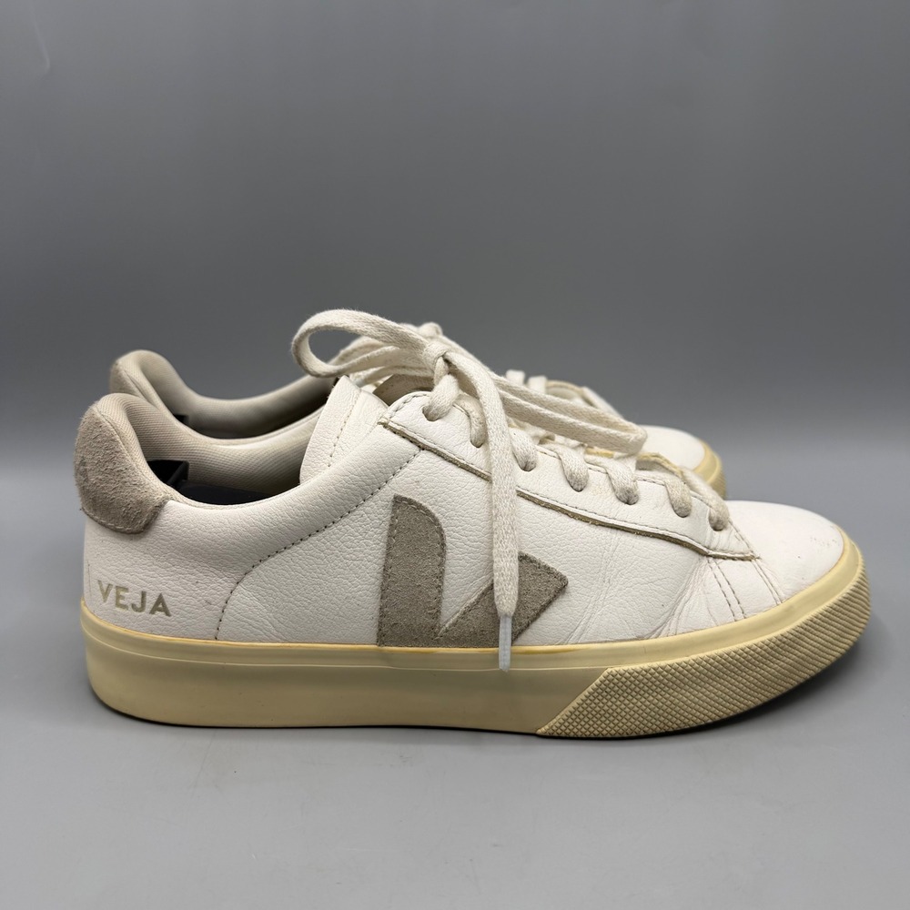 Veja Campo Extra White Natural Suede Leather Low Top Sneakers Womens